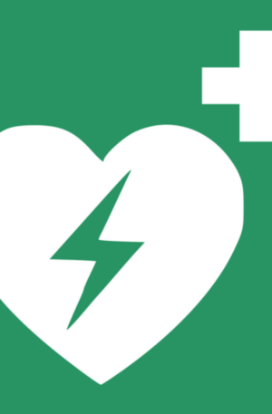Hinweisschild Defibrillator