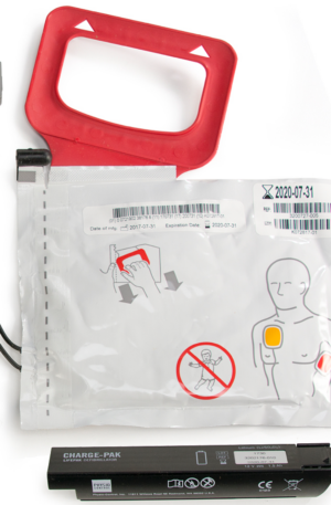 Elektrodenpackung Erwachsene und Akku für Defibrillator Lifepack CR+